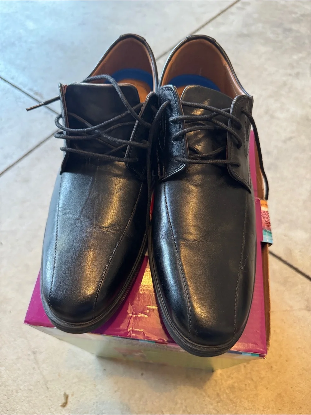 Clarks Collection Men’s Black Leather Extreme Comfort Oxfords Shoes size 9.5